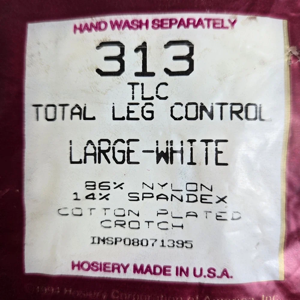 Silkies TLC Support Pantyhose Lot of‎ 6 Vintage, Nylon Spandex, White Large, New